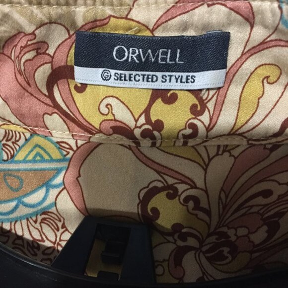 ORWELL MULTICOLOR SILK BLOUSES SIZE 12 - Picture 6 of 6